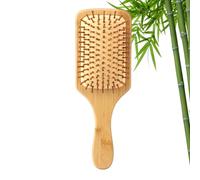 Cepillo Bambu Pelo, Cepillo Pelo, Antiestático, Unisex, Para Cabello Largo y Grueso, Liso o Rizado - Diseño Anti-Frizz y Masaje en el Cuero Cabelludo（cuadrado）
