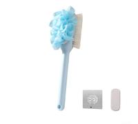 Cepillo Baño Mango Largo 34cm Exfoliante para suave Cepillo Baño(Blue) | Mango largo 34cm, cerdas suaves, alcance espalda completo, plástico , //rosa