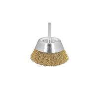 Cepillo - cepillo de acero latonado para taladro, diámetro de 50 mm, espiga de 1/4", ideal para limpiar y pulir superficies.