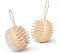 Cepillo Champú TOUCHBeauty Masajeador de Cuero Cabelludo de Silicona de 2 Caras para Limpieza del Cabello y Masaje de Cabeza, Húmedo y Seco, para Mujeres, Hombres, Hogares AG-2251 (Albaricoque)
