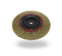 Cepillo circular alambre ondulado, diam. 100, 3 hileras, multieje, acero inoxidable 0,2mm