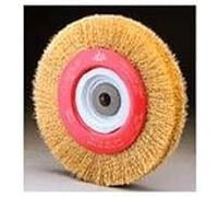 Cepillo circular alambre ondulado, diam. 125, 3 hileras, multieje, acero latonado 0,4mm