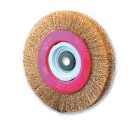 Cepillo circular alambre ondulado, diam. 125, 9 hileras, multieje, acero latonado 0,3mm