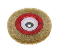 Cepillo circular alambre ondulado, diam. 175, 7 hileras, multieje, acero latonado 0,3mm