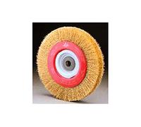 Cepillo circular alambre ondulado, diam. 200, 4 hileras, multieje, acero latonado 0,3mm