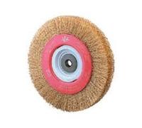 Cepillo circular alambre ondulado, diam. 250, 4 hileras, multieje, acero latonado 0,30