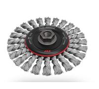 Cepillo circular alambre trenzado 1 hilera, diam. 100, rosca M14, acero inoxidable 0,5mm