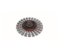 Cepillo circular alambre trenzado 1 hilera, diam. 150, eje 22, acero gris 0,5mm