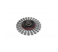 Cepillo circular alambre trenzado 2 hileras, diam. 100, eje 16, acero gris 0,37mm