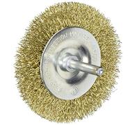 Cepillo circular con vástago de alambre de acero ondulado.