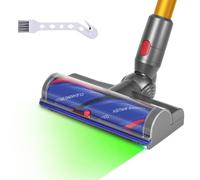 Cepillo compatible con aspiradoras Dyson V7 V8 V10 V11 V15, piezas de repuesto cabezal de cepillo con luces LED, accesorio cepillo de suelo con accionamiento directo, accesorio con cierre rápido para