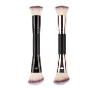 Cepillo competidor de cepillo de base, cepillo de tinte de cepillo en polvo de base, cepillo de maquillaje con dos extremos | Cepillo facial de crema portátil para adultos