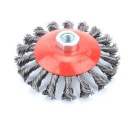 Cepillo cóncavo - Ø 115mm, M14, acero trenzado, ideal para trabajos de desbaste y acabado en superficies duras. *