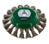 Cepillo cónico de alambre de acero inoxidable trenzado 100X12 mm ( M14X2)