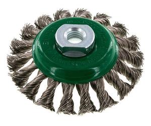 Cepillo cónico de alambre de acero inoxidable trenzado 100X12 mm ( M14X2)