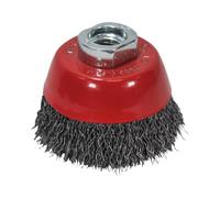 Cepillo copa alambre Faithfull 60xM14x2, alambre acero ondulado 0,3 mm | Cepillo de copa de alambre de acero ondulado para amoladoras angulares, destinado a la limpieza y preparación de superficies