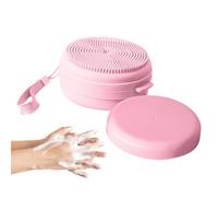 Cepillo corporal, baño de silicona, herramienta dispensador de jabón 2 en 1, accesorios de limpieza de spa ligeros, herramienta de belleza para ducha de viaje, juego de exfoliación de la piel suave