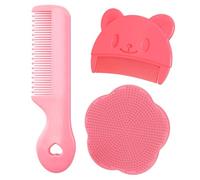 Cepillo Costra Láctea Bebe, 3PCS Costra Láctea Bebe,Peine Bebe Recien Nacido,Cepillo de Silicona para el Baño, Peine de Masaje y Cepillo de Baño Apto para el Cuidado del Cuero Cabelludo del Bebé (D)