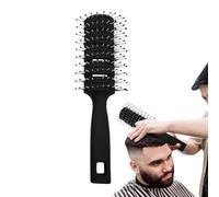 Cepillo curvado ventilado - Peine para el pelo antiestático - Peine de masaje de costillas, cepillo de pelo de nueve filas para hombres y mujeres, mango ergonómico, para cabello rizado húmedo y seco