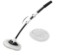 Cepillo curvo para lavado de autos con mango largo de 15 pulgadas, trapeador de microfibra de 43 pulgadas, extensin telescpica para caravanas,