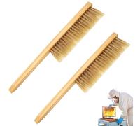 Cepillo de abeja 2 uds cepillo para apicultores de crin Natural con mango de madera herramienta de colmena de cerdas de doble para apicultura -