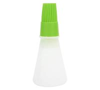 Cepillo de aceite de silicona con botella de aceite Cepillo de cocina resistente a altas temperaturas para chefs profesionales y cocina casera Silicona de grado alimenticio 11,5x5 (Verde)