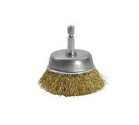 Cepillo de Acero para Taladro Cepillo de Rueda 65mm con Mango Hexagonal de 6,35mm para Desbarbado Pulido y Cepillado-Bowl Shape||30pcs