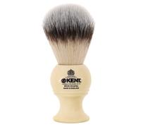 Cepillo de afeitar Kent Bk4s con cerdas sintticas SilverText ultra suaves y mango de resina de marfil falso para usar con crema de afeitado o jabn