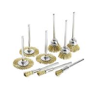 Cepillo de alambre acero, juego cepillos taladro, herramienta eléctrica rotativa amoladora 9 troqueles