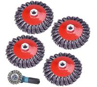 Cepillo de alambre amoladora angular: 4 unidades M14 de 125 mm para amoladora angular, amoladora angular, cepillo de disco, cepillo de olla, amoladora angular, cepillo de alambre para pulir