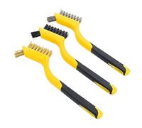 Cepillo de alambre de 7 pulgadas, cepillo eliminador de óxido de acero inoxidable, nailon y latón, for desbarbar, pulir y limpiar superficies, 1 ud.(YELLOW)