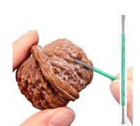 Cepillo de alambre de acero inoxidable, 20 piezas de doble cabeza 304 herramienta de limpieza para cáscara de nogal, grietas, manualidades, cerdas de 0.2 mm con caja de almacenamiento