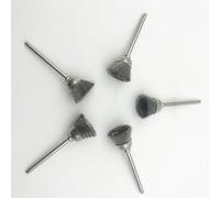 Cepillo de alambre de acero inoxidable con forma de copa de 15 mm, herramienta de pulido y eliminación de óxido para accesorios giratorios Dremel, color plateado