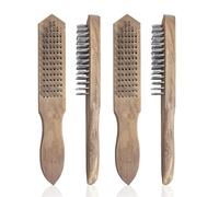 Cepillo de alambre de limpieza de 4 piezas, cepillo de alambre para eliminar el óxido, cepillo de alambre con mango largo, cepillo de alambre de acero inoxidable en estilo bolígrafo