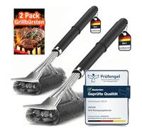 Cepillo de Alambre Especial para Parrilla de Barbacoa, Cepillo de Acero Inoxidable Cepillo Multifuncional,Cepillo de Limpieza de Mango Largo o Corto,Raspador de Parrilla