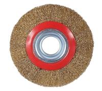 Cepillo de alambre fino F50 de 6 pulgadas, aleación de acero, anillos adaptadores for amoladora de banco for desbarbado, fácil de usar, 1 juego