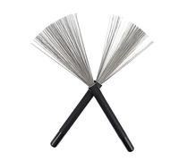 Cepillo de Alambre para Baquetas W134, Par de Acero Negro | Resorte Buen Retorno, Sonido Natural, para Principiantes y Bandas Juveniles