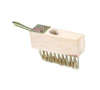 Cepillo de alambre para desbrozador de grietas, limpiador de cepillo de lechada para patio, piedras, adoquines, entrada con mango puntiagudo