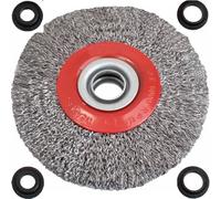 Cepillo de Alambre para Esmeriladora de Banco 125 mm - Cepillo Circular Púas de Acero 0,3 mm para Amoladora de Banco - Limpieza de Óxido, Pintura y Soldadura - Herramienta Taller Metal y Mecánica