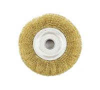 Cepillo de Alambre Recubierto de latón 150-16mm Cepillo de Alambre rotativo Cepillo de Alambre de Cobre de latón Plano Suave Rueda de Pulido prensada para Amoladora