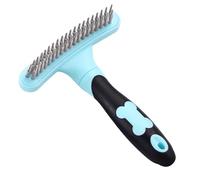 Cepillo de alfiler de doble | Rastrillo para perros | Rastrillo extra grande para mascotas | Peine de aseo de dientes anchos con mango antideslizante, reduce las pérdidas, 5.91x4.33"