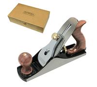 Cepillo de alisar Faithfull n.° 4 en caja de madera - Cepillo de mano de hierro fundido mecanizado con precisión para madera dura y blanda, acabado de superficies, ebanistería y carpintería en general