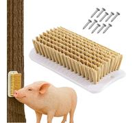 Cepillo de aseo personal para mascotas, 2 en 1 interactivo suave, juguetes de enriquecimiento de mascotas, cepillo para rascar, para graneros, patios, árboles, juegos, limpieza, entrenamiento,