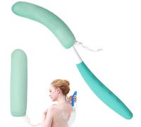 Cepillo de ba o KkaFFe de 15.35"" con esponja, malla de ba o con mango largo curvo antideslizante, cepillo corporal para personas mayores que se b