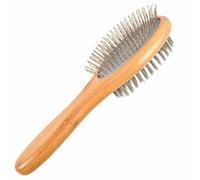 Cepillo de bambú con cerdas y púas para animales, 2 en 1
