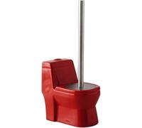 Cepillo de baño, Cepillo de baño con Mango Largo y Base cerámica for un fácil Almacenamiento del Juego cepillos Que Mejora la utilización Espacio(Red)