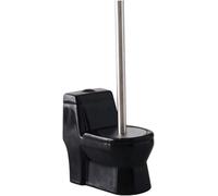 Cepillo de baño, Cepillo de baño con Mango Largo y Base cerámica for un fácil Almacenamiento del Juego cepillos Que Mejora la utilización Espacio(Black)