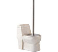 Cepillo de baño, Cepillo de baño con Mango Largo y Base cerámica for un fácil Almacenamiento del Juego cepillos Que Mejora la utilización Espacio(Beige)