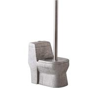 Cepillo de baño, Cepillo de baño con Mango Largo y Base cerámica for un fácil Almacenamiento del Juego cepillos Que Mejora la utilización Espacio(Grey)