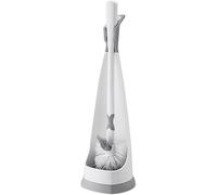 Cepillo de baño, Cepillo de Inodoro Pared for el hogar, Cepillo Limpieza baño con Mango Largo, Juego escobillas Codo, portaescobillas(Grey)